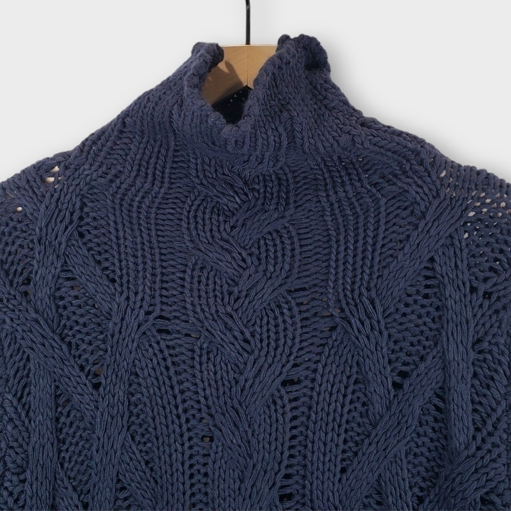 Goodnight Macaroon Navy Cable Knit Sweater Medium - Picture 2 of 7